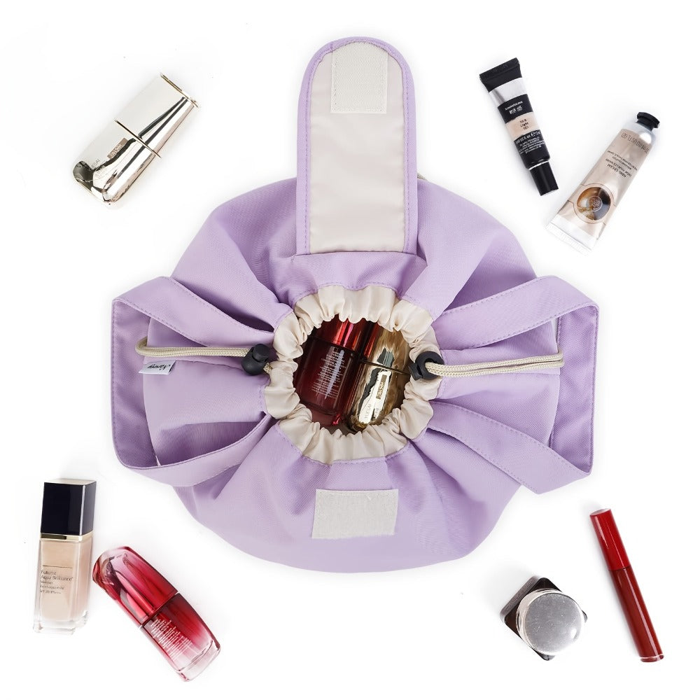 Drawstring Makeup Bag Wide Opening Flat Lay Oxford Fabric Machine Washable 12 Colors Travel Cosmetic Organizer Bag for Makeup Brushes Tools Accessories Toiletries Dorm Printed & So - product image 16