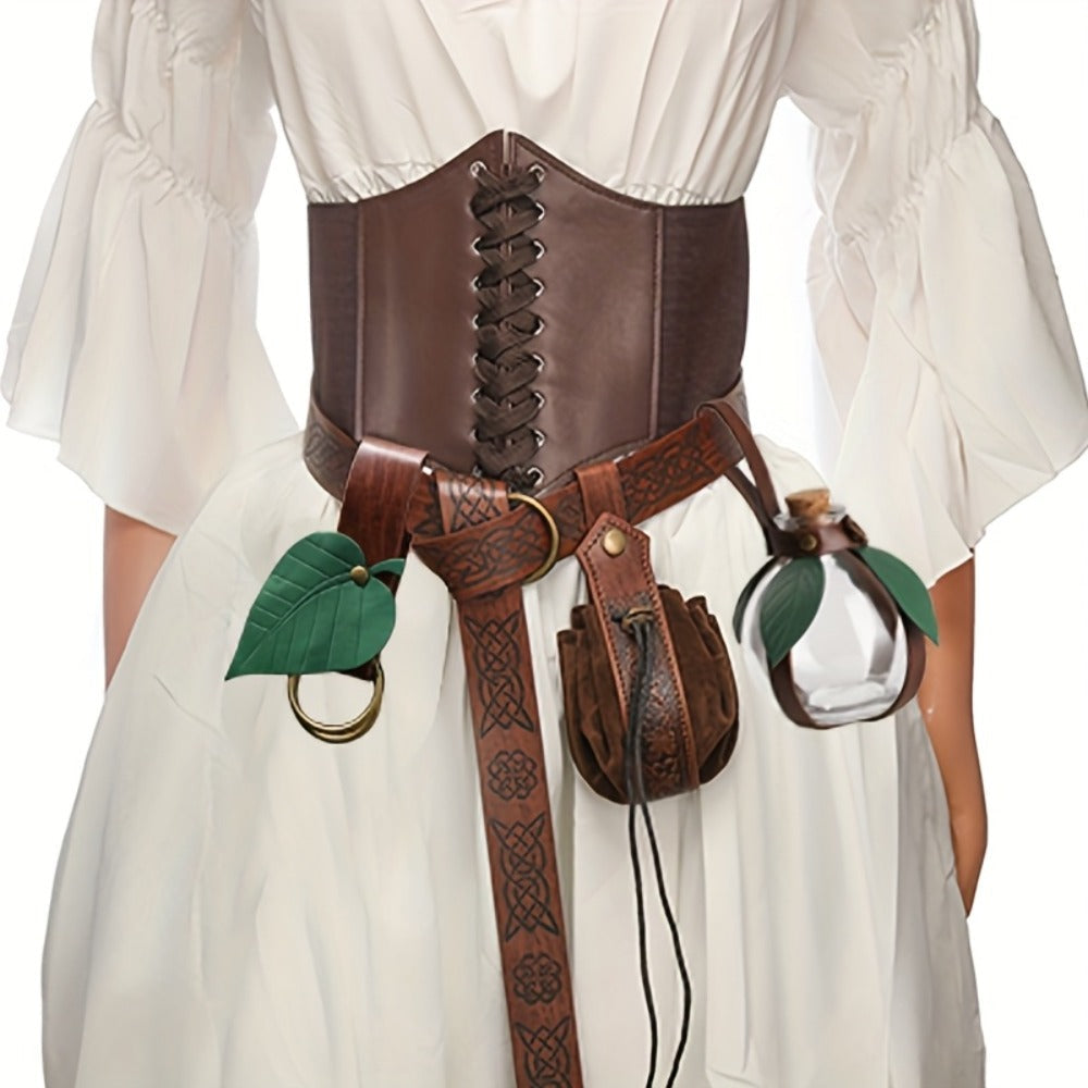 Medieval Belt Pouch Potion Bottle Waist Protector, Women Halloween LARP Cosplay Renaissance Fair Outfit, Stage Prop & Photography Costume Gift – Renaissance - product image 5