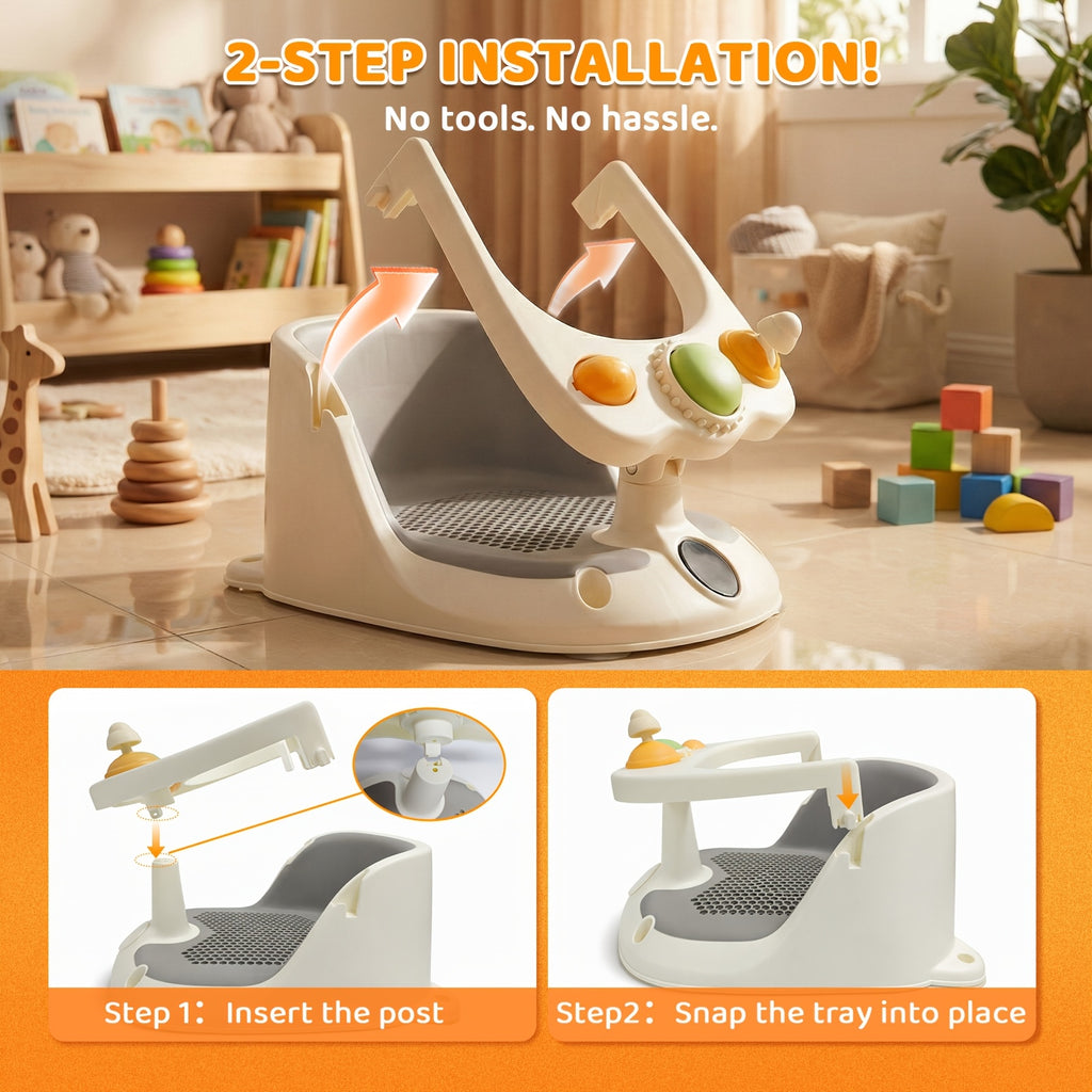 Toddler Bath Seat, Baby Bath Seat, Baby Shower Safety Products for Bathing and Showering for Children to Sit, Baby Bath Seat for Babies 6 Months & Up Non-Slip - product image 5
