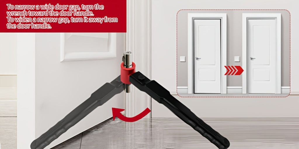 Door Hinge Adjustment Tool Kit 6-in-1 - Heavy Duty Steel Hinge Bender Wrench Set for Precise Door Gap Adjustment, Residential & Commercial Use, One-Piece Construction - product image 12