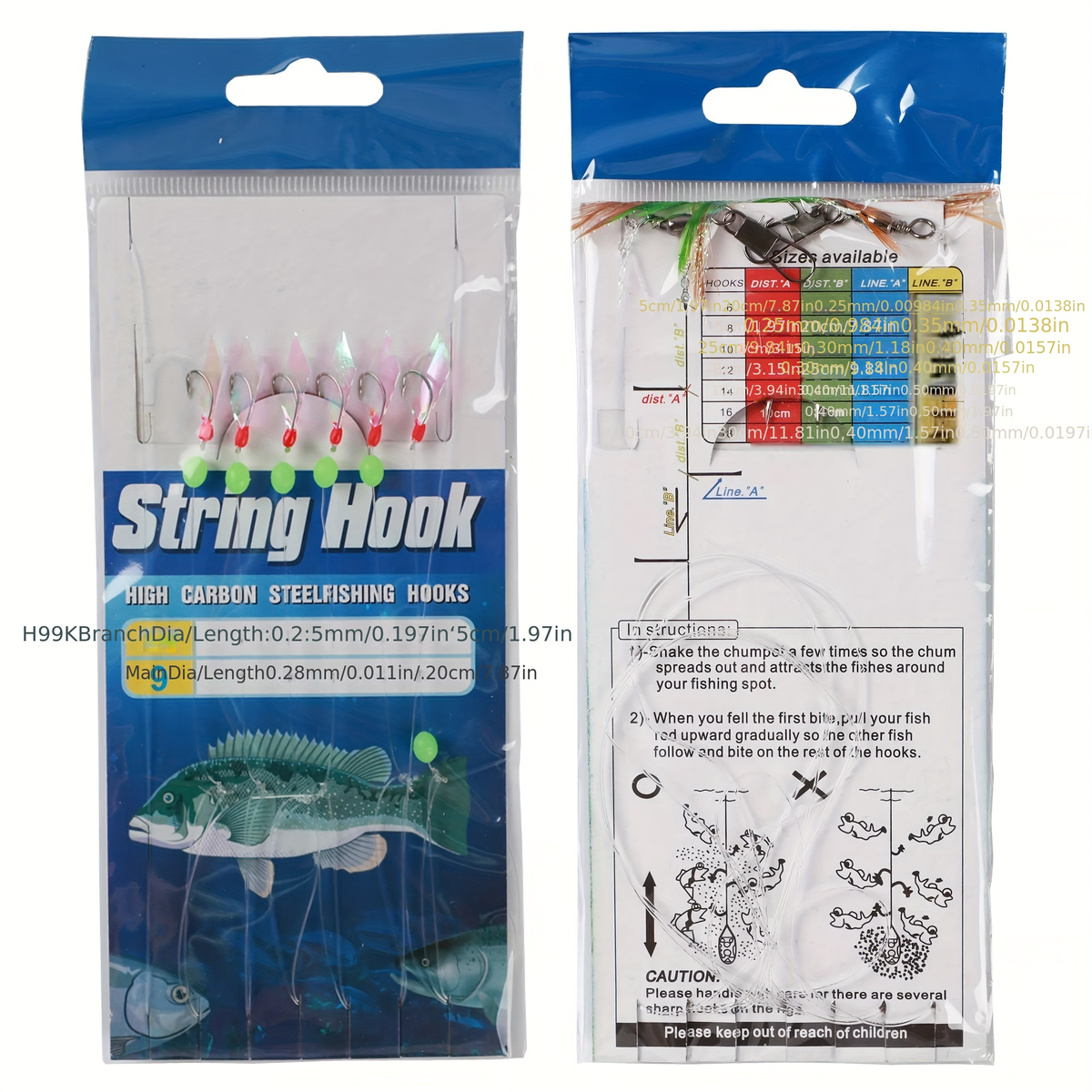 Glow Beads & High Carbon Hooks for Freshwater & Saltwater Trout Bass Salmon Fishing Tackle – Fishing Rig Set 22 Packs Flasher Lure Bait Rigs - product image 4