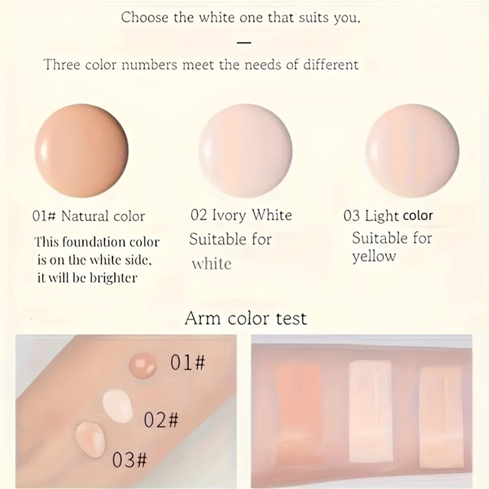 Moisturizing BB Cream Liquid Foundation Set 2-Piece with Makeup Sponge — Flawless Long-Lasting Medium Coverage Skin-Isolating Concealer for All Skin Types Women Natural & Light Bei - product image 5