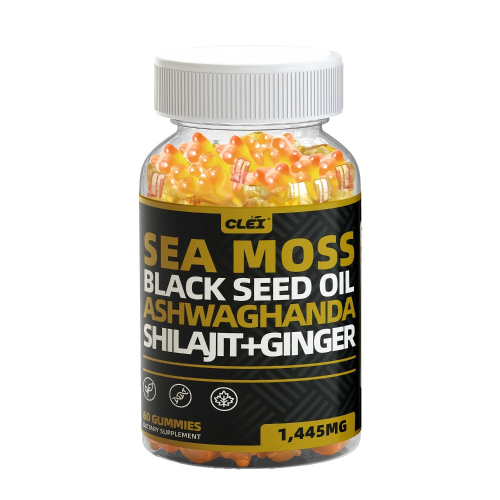 Immune Support Gummies with Sea Moss 1445mg – 10-in-1 Superfood Blend with Black Seed Oil, Ashwagandha, Elderberry, Turmeric, Bladderwrack, Chlorophyll, Shilajit & Ginger – 60 Coun - product image 3