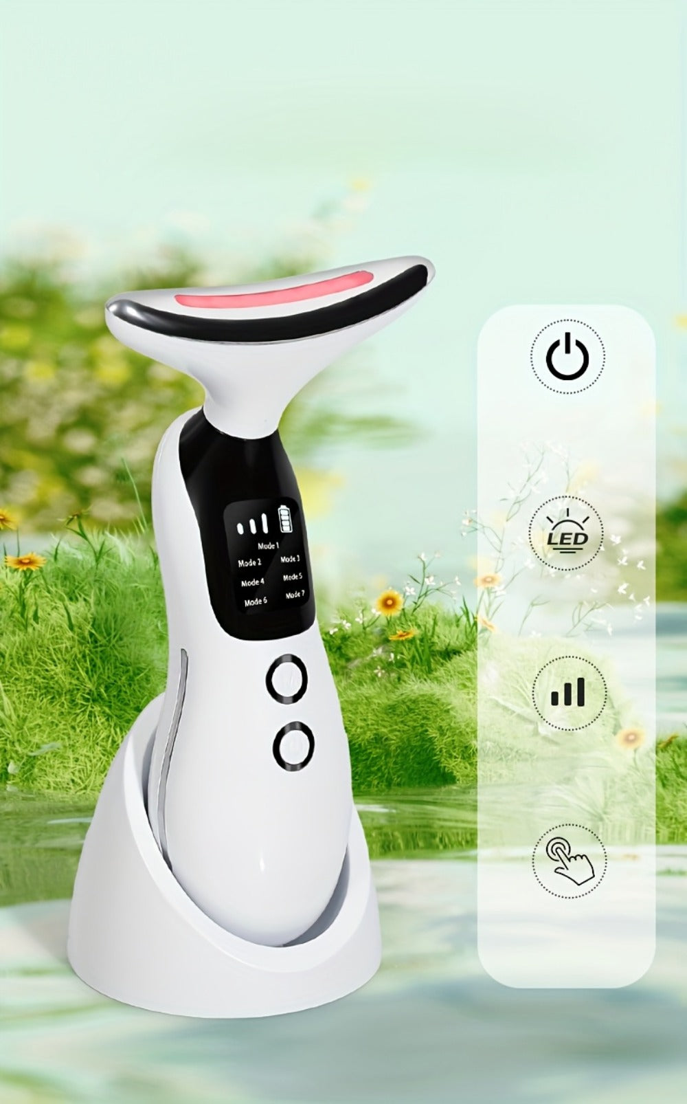 7-in-1 Neck Beauty Device with Base – Multi-Functional Skincare Tool, USB Rechargeable, Anti-Aging Neck Firming & Lifting, Mother's Day Gift for Women - product image 9