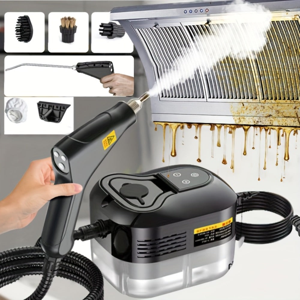 Carpet Steam Cleaner Handheld with LCD Display 1200ml Tank Gear Switch High Temperature for Kitchen Sofa Floor Tile Grout Home - product image
