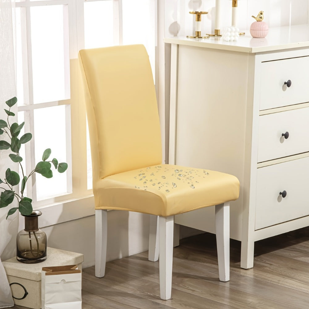 Dining Chair Covers Set of 4 6 Waterproof PU Leather Stretch Slipcover Oil Proof Universal Fit Chair Protector for Dining Room Kitchen Hotel Home Decor - 9 Colors - product image 13
