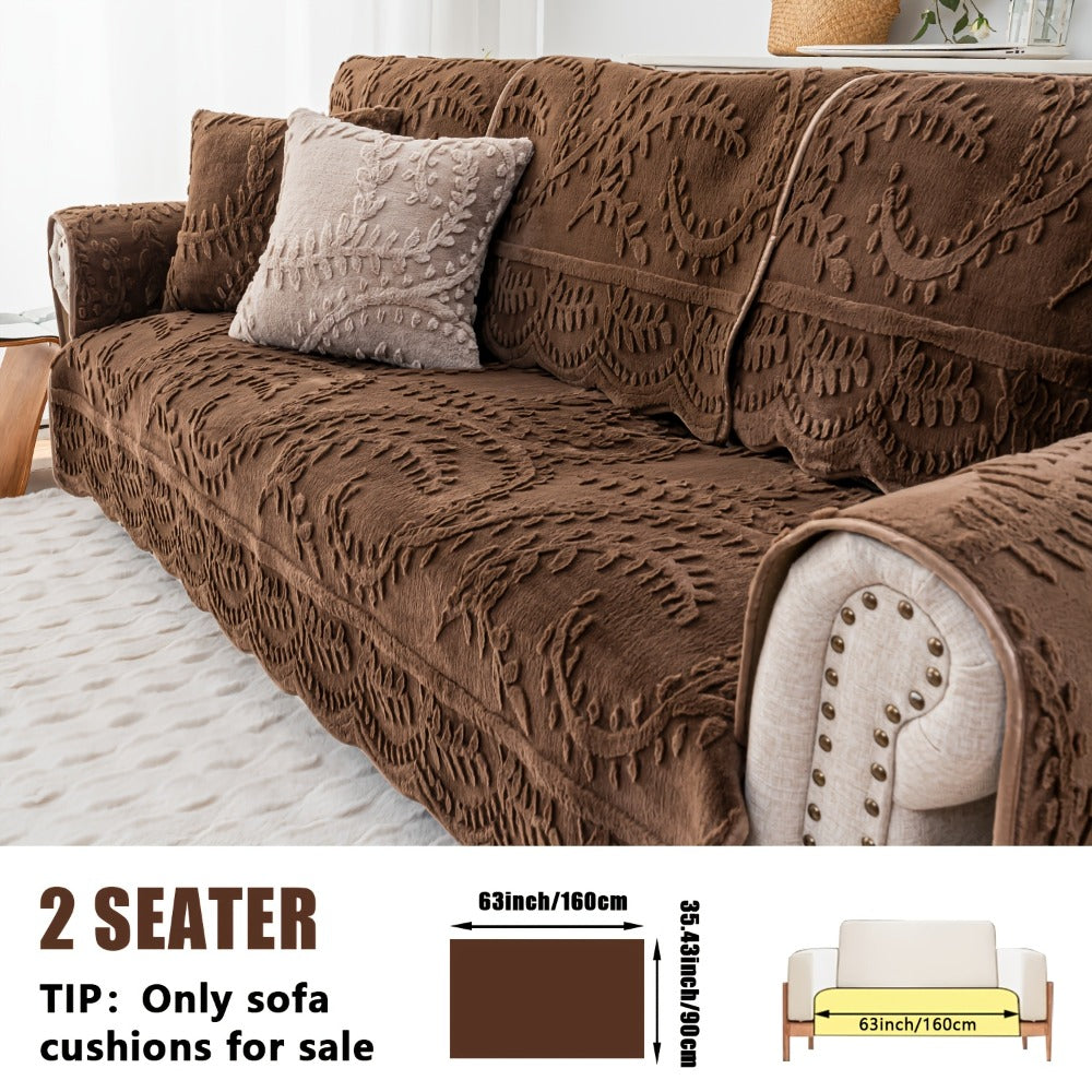 Faux Rabbit Fur Sofa Cover Thickened Quilted Plush Warm Non-Slip Machine Washable Pet Friendly Breathable Sofa Cushion for Living Room Bedroom Office - 2 3 Seater Large - product image 23