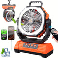 Camping Fan 20000mAh Battery Powered with 4 LED Lantern - Dual Motor 4-Speed Portable Outdoor Fan with Hook & Remote Control | Desktop Fan for Tent, Power Outage & Construction Sit - product image 11