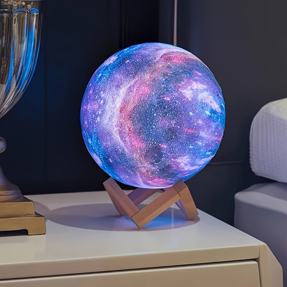 Moon Lamp Night Light 16 Colors 3D Galaxy Lamp with Wooden Stand Remote Control USB – Perfect Birthday Gift for Women Men Lovers (5.9 Inch) - product image 9