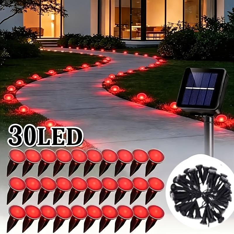 30 Solar-powered LED Path Garden Lights, Multi-color Fairy Lights, IP44 Waterproof and Durable, Recessed Outdoor Patio Garden Lights, Suitable For Decorative - product image 5