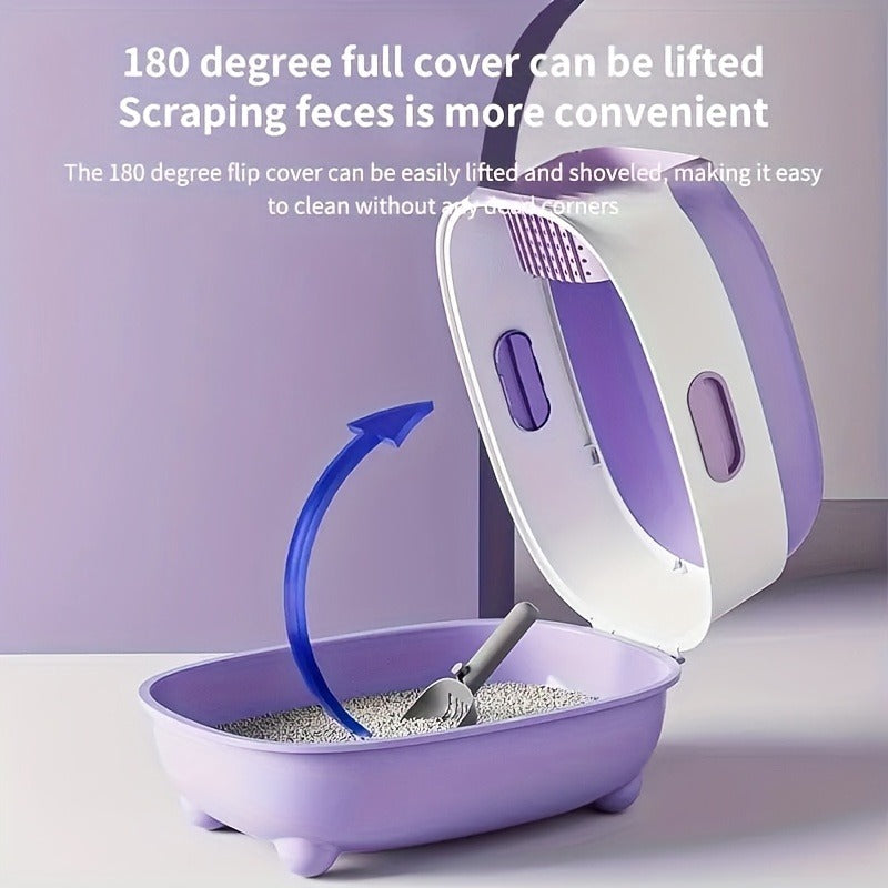 Collapsible Top Entry Design, Splash-Proof Walls, Space-saving Size for Small Spaces, Suitable for Kittens and Adult Cats – Enclosed Cat Litter Box with Odor - product image 17