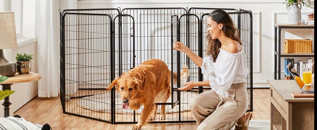8 & 16 Panel Pet Exercise Pen for Large Medium Small Dogs, Carry-along Indoor Outdoor Puppy Pen for Yard Garden Camping RV, 24"/32"/40" Panel Height – Dog - product image 10