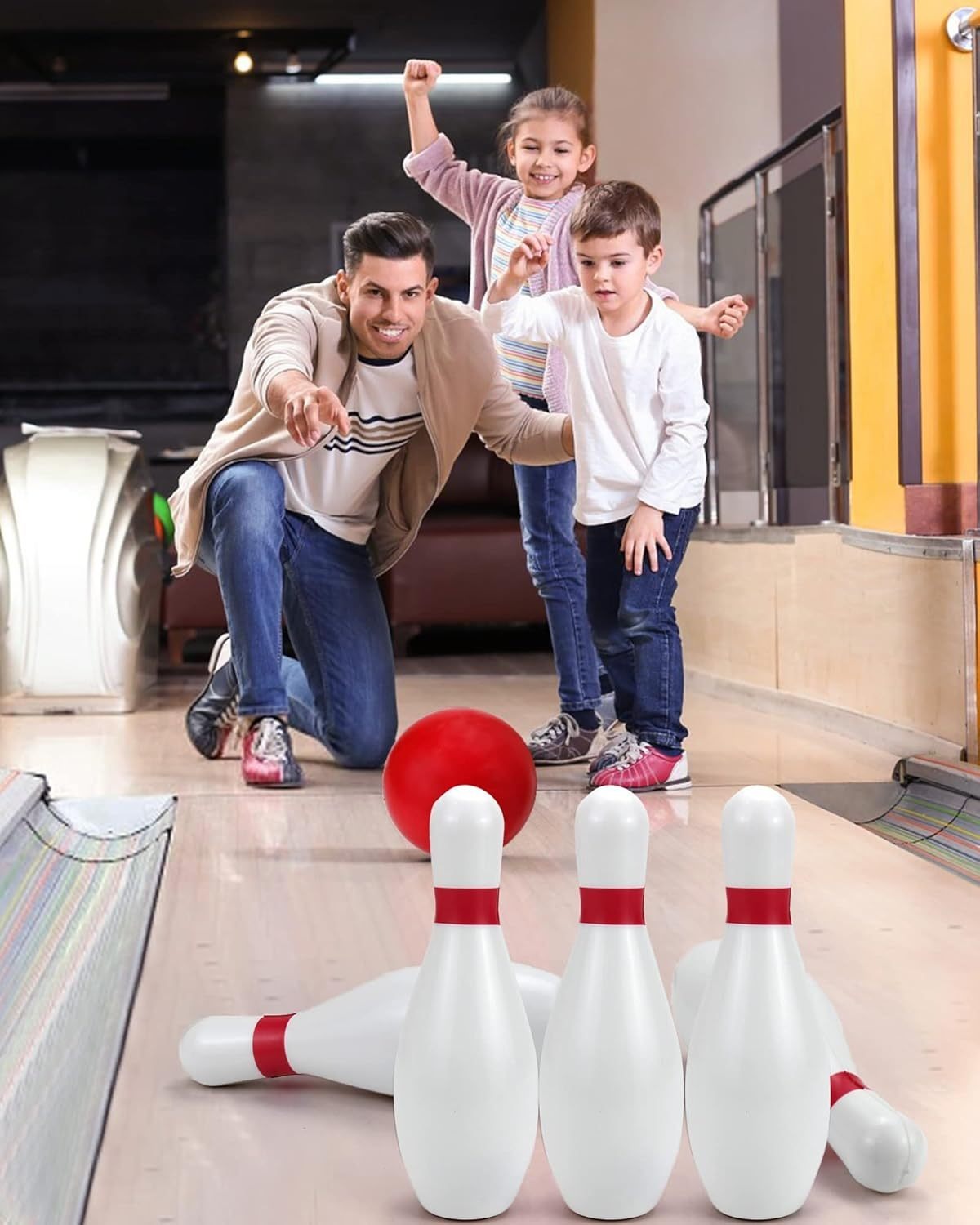 10 Pins & 2 Balls Indoor Outdoor Game Boys Girls Birthday Gift – Glow in the Dark Bowling Set for Kids