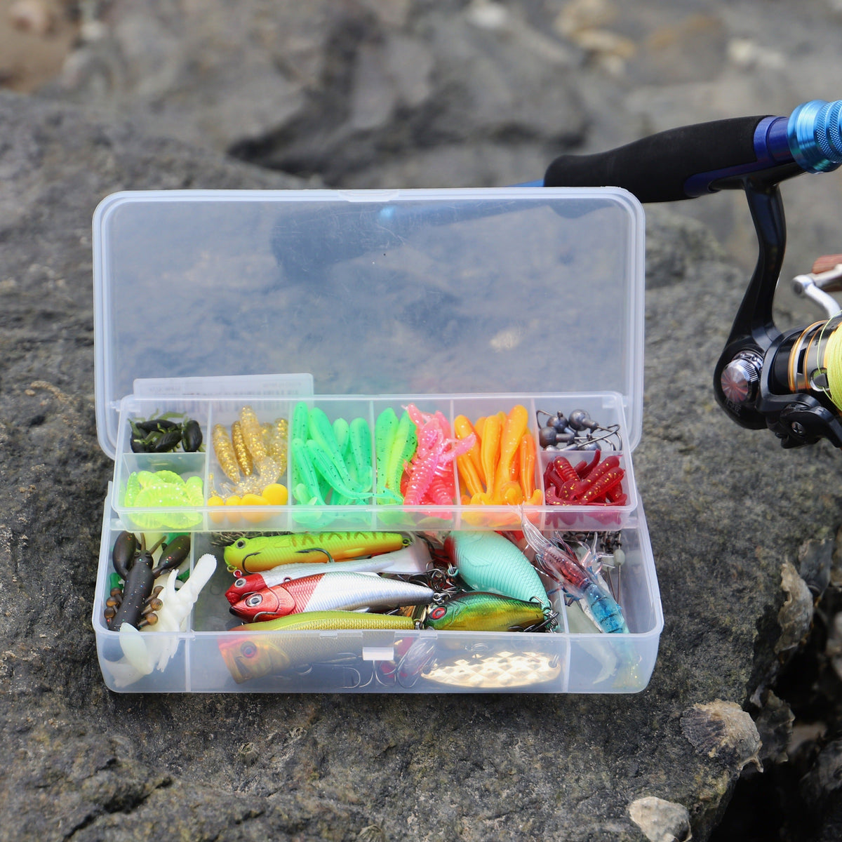 Mixed Plastic & Metal Baits, Hooks, Swivels & Jig Hooks (361 pcs) – Fishing Lures Kit with Tackle Box - product image 18