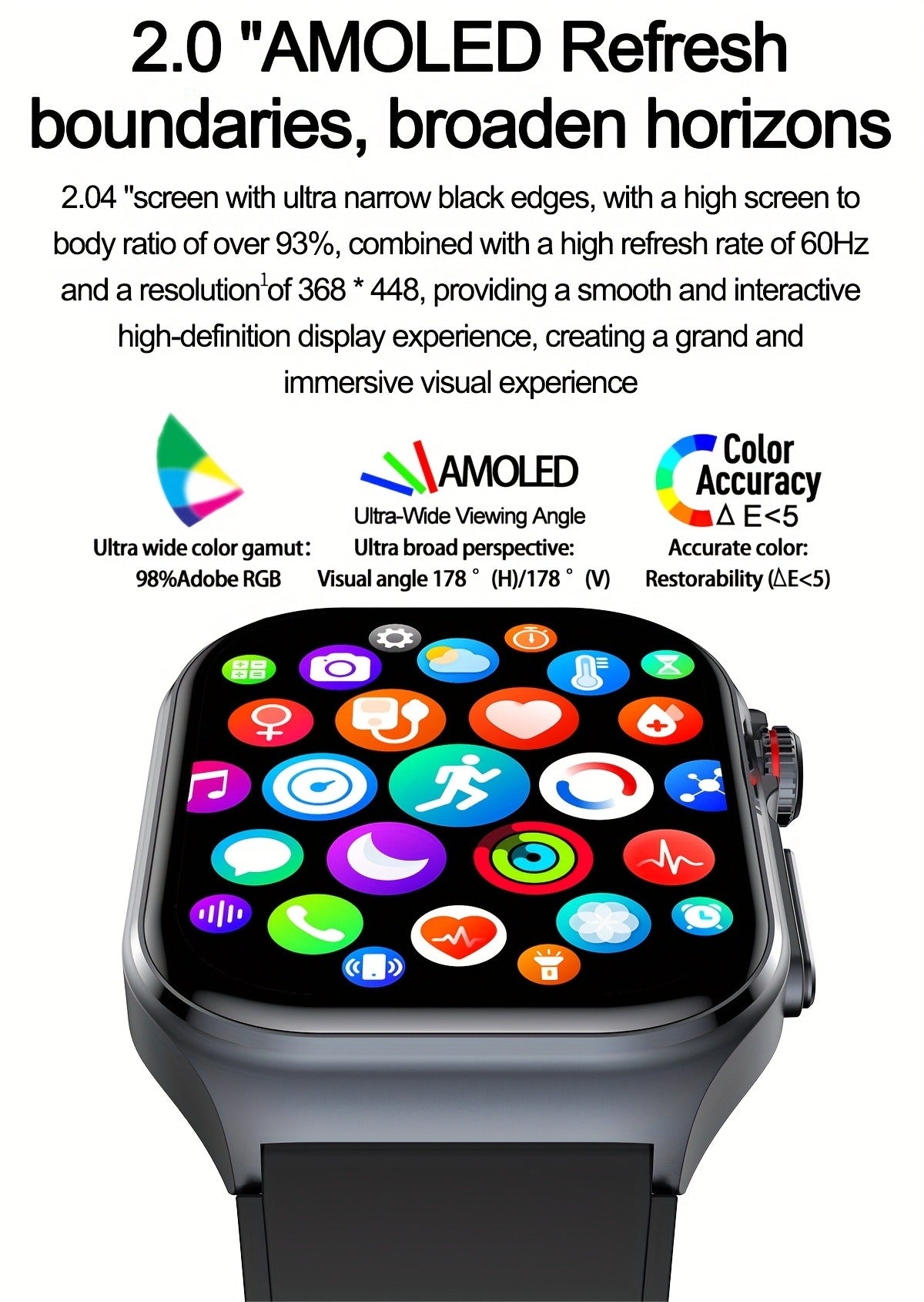 Smartwatch 2.04" Display – Bluetooth 5.3 Calling – 530mAh Battery – NFC – Multi-Sport Modes – Voice Assistant – Menstrual & Weather Forecast – SOS – Magnetic - product image 19