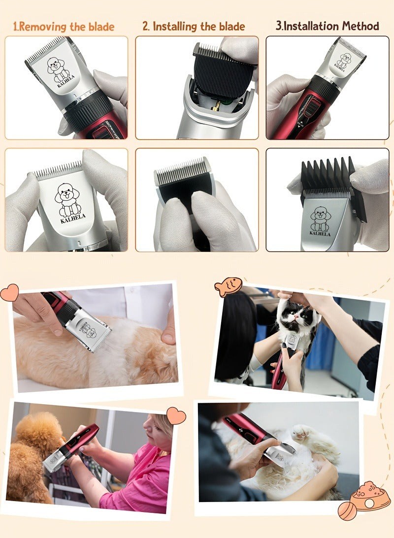 Pet Hair Trimmer USB Rechargeable Wireless Clipper for Dogs & Cats | Low Noise Electric Grooming Scissors, Lithium Battery, Home & Salon Use, Safe Low Voltage - product image 7