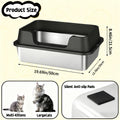 Stainless Steel Cat Litter Box with Scoop – High-Wall Semi-Enclosed Design, Non-Stick Easy Clean Surface, Anti-Leakage Odor Control, 2 Sizes for Kittens - product image 7