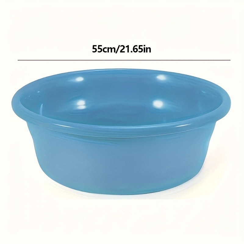 Plastic Wash Basin 12 Quart Stackable Round Tub | Portable Household Washing Bowl for Kitchen, Camping, Face Washing, Fruit & Vegetable Cleaning, Dish Washing & Bottle Rinsing, 4 Colors, Small to Oversized