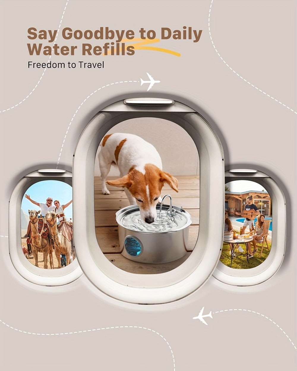 Stainless Steel Pet Water Fountain 1.85 Gal | Smart 304 SS Large Capacity Cat Dog Automatic Water Dispenser, Silent Pump, Filter Chip, Water Level Window - product image 2