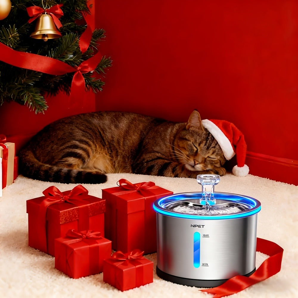 Cat Water Fountain Stainless Steel 50oz/1.5L | Ultra Quiet Auto Pet Water Dispenser with LED Light, Visible Window & Dishwasher Safe | Includes Replacement - product image 15