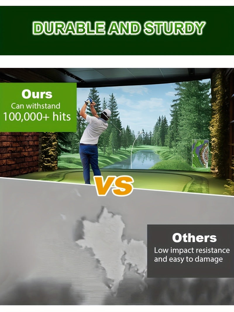 Ultra-Quiet 3D Golf Simulator Projector Screen, Wear-Resistant, Indoor Golf Training, 3 Sizes | Golf Impact Screen 4K UHD - product image 21