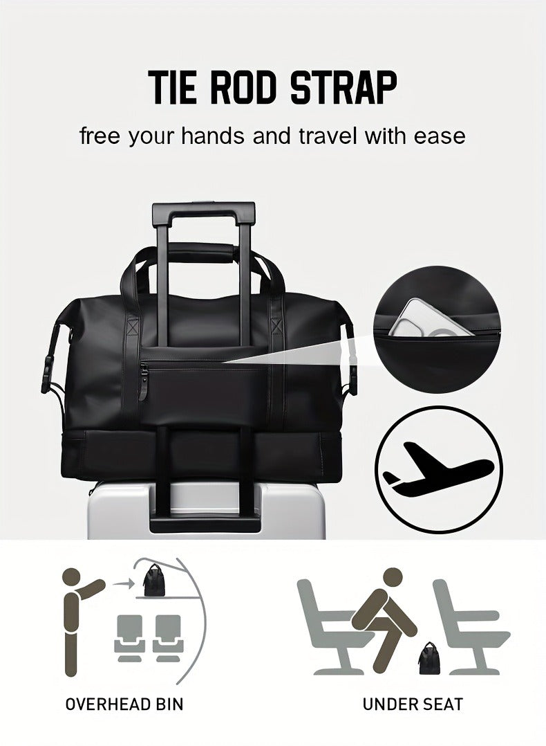 Lightweight Weekender Travel Bag for Workout, Daily Use, Carry-On & Overnight Trips, Available in Black, Blue & Gray – Gym Duffel Bag PU Collapsible Sports - product image 22