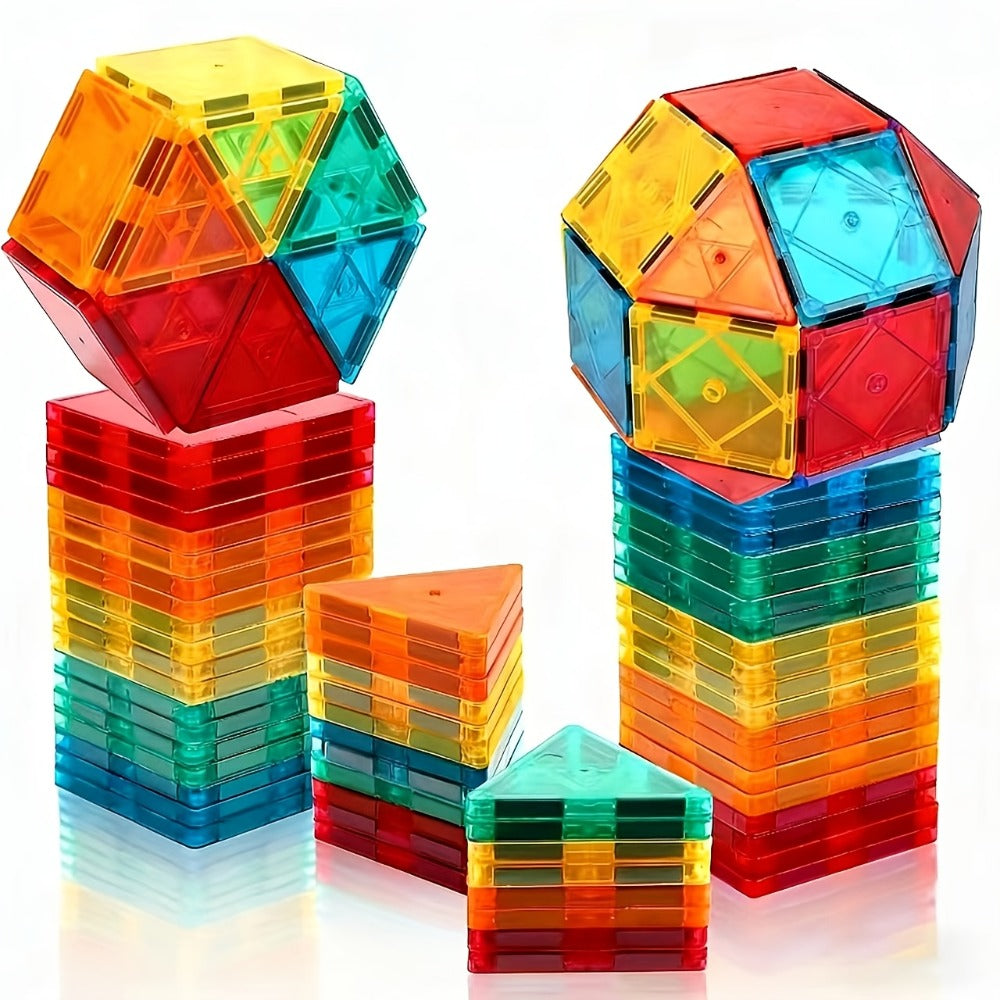 Toddler Magnetic Tiles 34 Piece Starter Set | STEM Magnetic Building Blocks for Kids Ages 3+, Creative Construction Toy for Boys & Girls, Birthday Christmas - product image 3