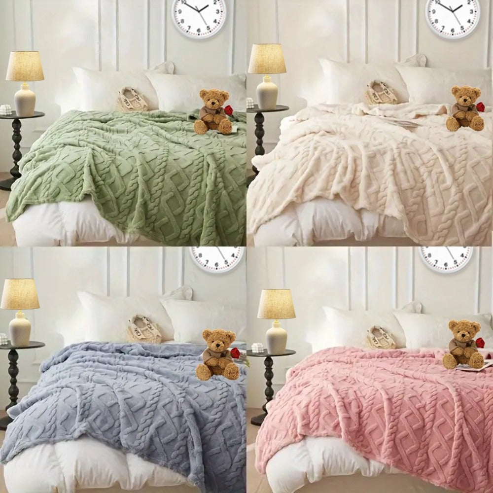 3D Plush Dense Weave Fleece Blanket – Ultra-Soft Warm Throw for Bed, Couch, Travel & Outdoor, Air-Conditioning Friendly, 3 Colors, 2 Sizes - product image 24