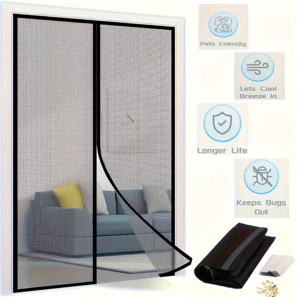 Magnetic Screen Door with Heavy Duty Metal Frame – Self-Closing Mesh Door Curtain, Insect-Proof Bug Screen with Frame Shackle, Easy Install for Indoor & Outdoor Doorways, Pet & Kid - product image 9