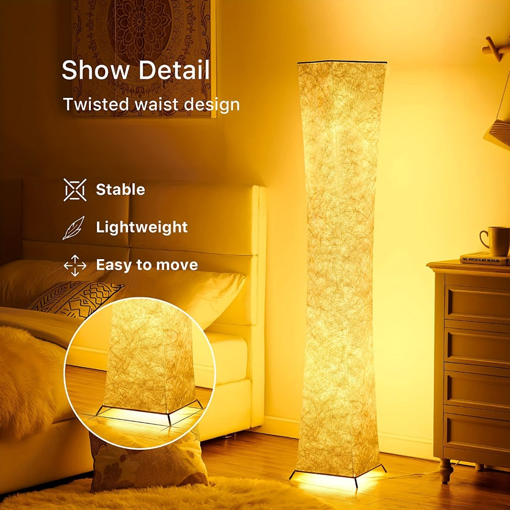 LED Floor Lamp 52 Inch Modern – Adjustable 3000K Warm Light with Remote Control, USB Port, Matte Metal Finish & Tyvek Shade for Bedroom, Living Room & Game Room Space Decor - product image 7