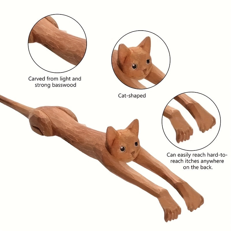 1/ 2/ 4pcs Wooden Cat Shaped Back Scraper, Manual Massage Tool, th & Home Care, Manual Back Scratcher, Ideal Gift for Birthday, Relaxation &