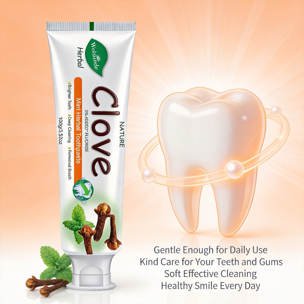 Herbal Toothpaste with Clove & Mint – Fluoride Free Deep Cleaning Whitening Toothpaste for Sensitive Gums, Natural Breath Freshener with Herbal Extracts, Daily & Travel Oral Care f - product image 6