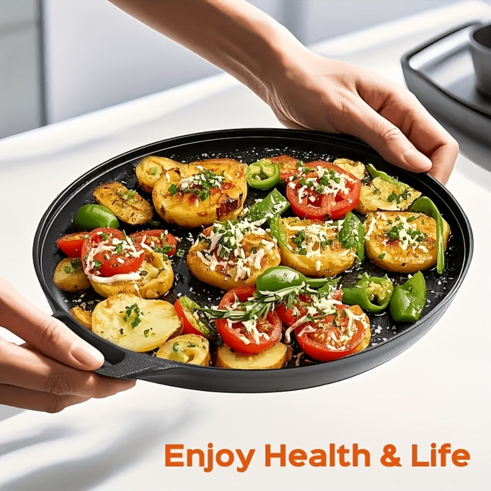 Cast Iron Skillet 11 Inch Pre-Seasoned Round Grill Pan with Dual Loop Handles – Even Heating for Oven, Stovetop, Campfire & Grill | Heavy-Duty Kitchen Cookware for Pizza, Steak & M - product image 9