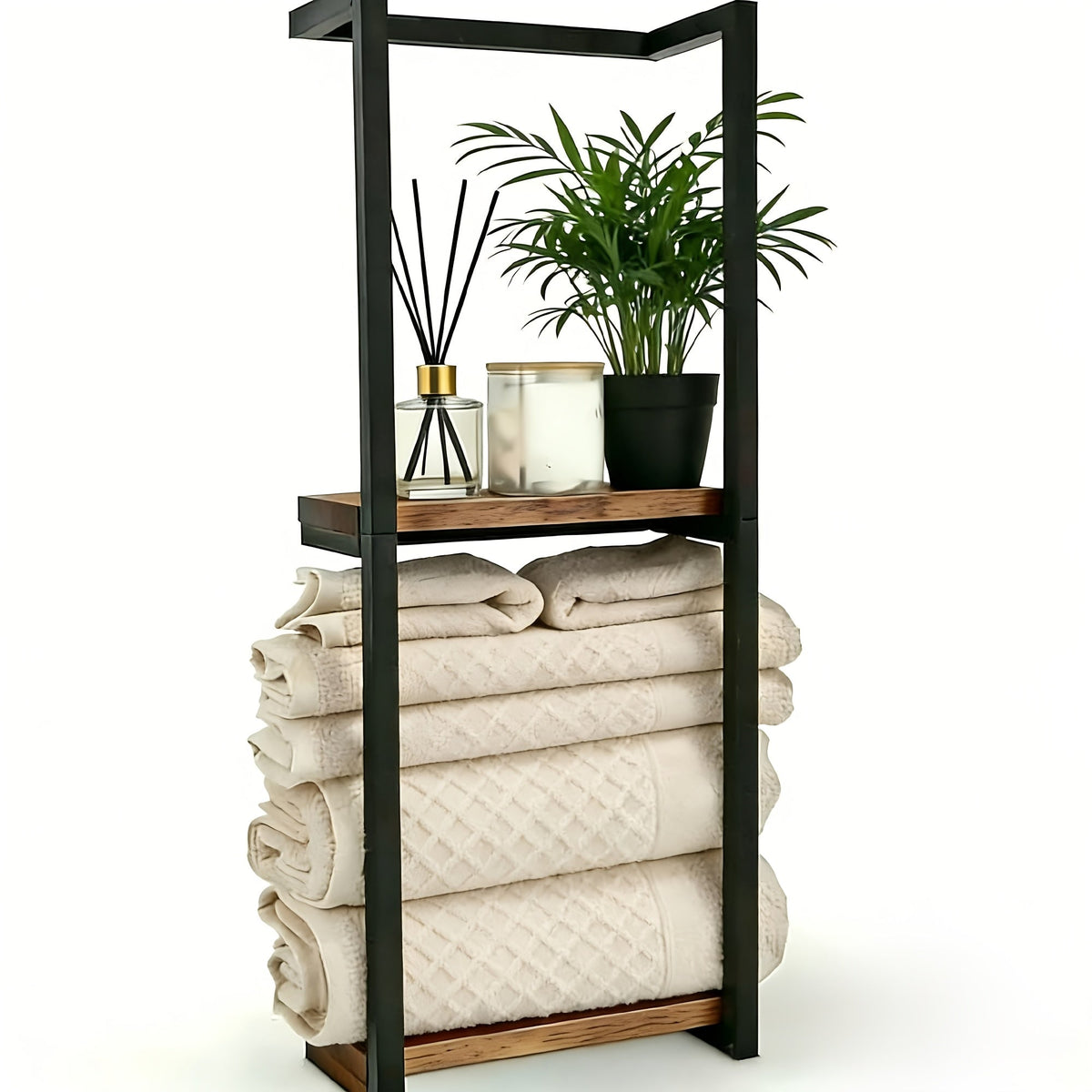 Towel Rack Wall Mounted 2-Layer Storage Organizer 11.2 Inch - Space Saving Hanging Towel Holder for Bathroom, Bedroom & Home Rooms, Contemporary Style, Available in 1-Pack & 2-Pack - product image 8