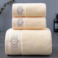 Embroidered Cotton Towel Set 3-Piece – 400g/㎡ Soft Absorbent Lint-Free Bath Towel Hand Towel Set for Home Spa Salon - product image 27