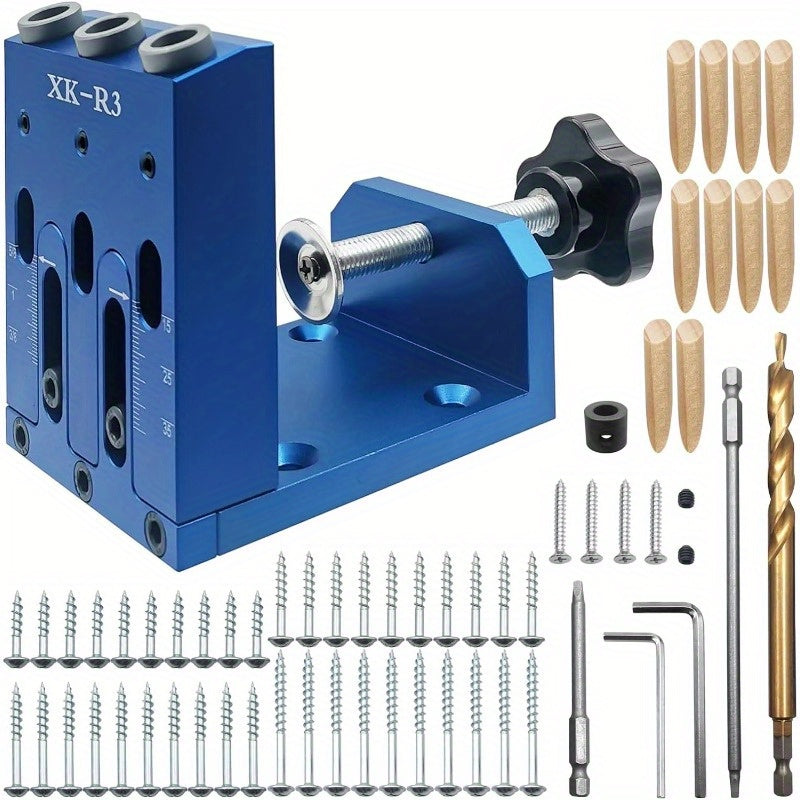 Pocket Hole Jig Kit Adjustable 3 Guide Holes 15 Degree Angle Drill System with Drill Bit Screwdrivers Screws Plugs Hex Drivers for Woodworking Joinery Carpenter DIY Projects - product image 9