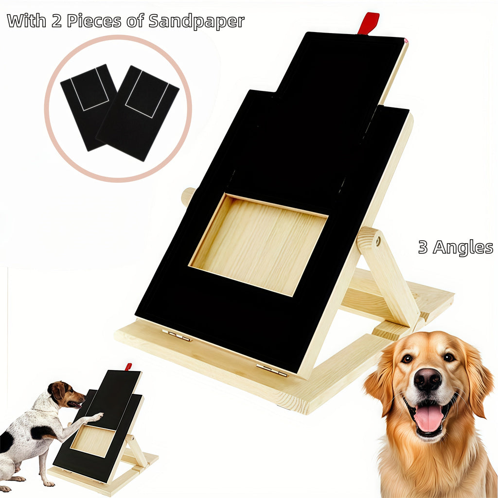 Dog Scratch Pad for Nails | 65°) Foldable Nail File Scratch Board, Includes 2 Sandpaper Sheets, Nail Clipper Alternative for Dogs, with or without Bracket - product image