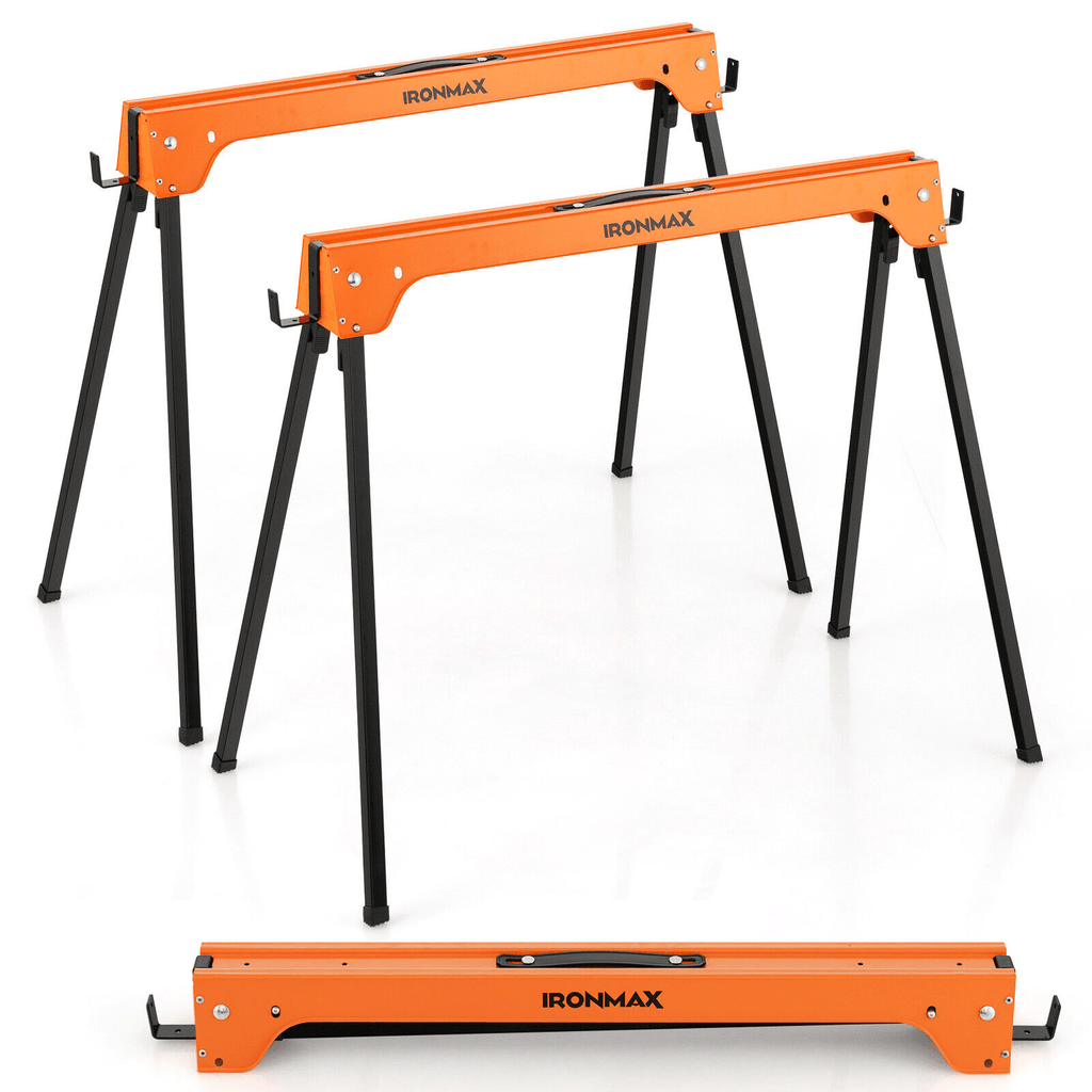 IRONMAX Folding Sawhorse 2 Pack Heavy Duty 1322 lbs Capacity Portable Collapsible Work Support Horses with Metal Frame Anti-Slip Pads - product image 10