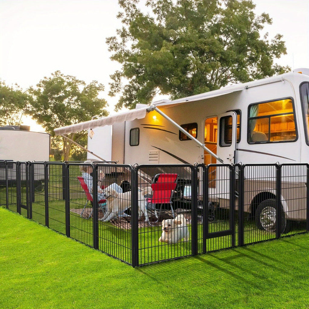 8 & 16 Panel Pet Exercise Pen for Large Medium Small Dogs, Carry-along Indoor Outdoor Puppy Pen for Yard Garden Camping RV, 24"/32"/40" Panel Height – Dog - product image 2