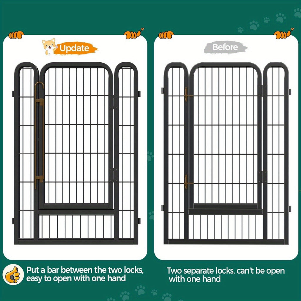 8 & 16 Panel Pet Exercise Pen for Large Medium Small Dogs, Carry-along Indoor Outdoor Puppy Pen for Yard Garden Camping RV, 24"/32"/40" Panel Height – Dog - product image 4