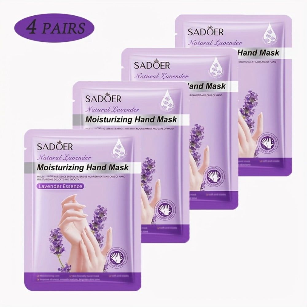Moisturizing Hand Mask Gloves Glycerin & Lavender 4 & 8 Pairs — Natural Essential Oil Deep Hydrating Hand Spa Treatment, Hypoallergenic Individually Wrapped Hand Care Gift for Wome - product image 3