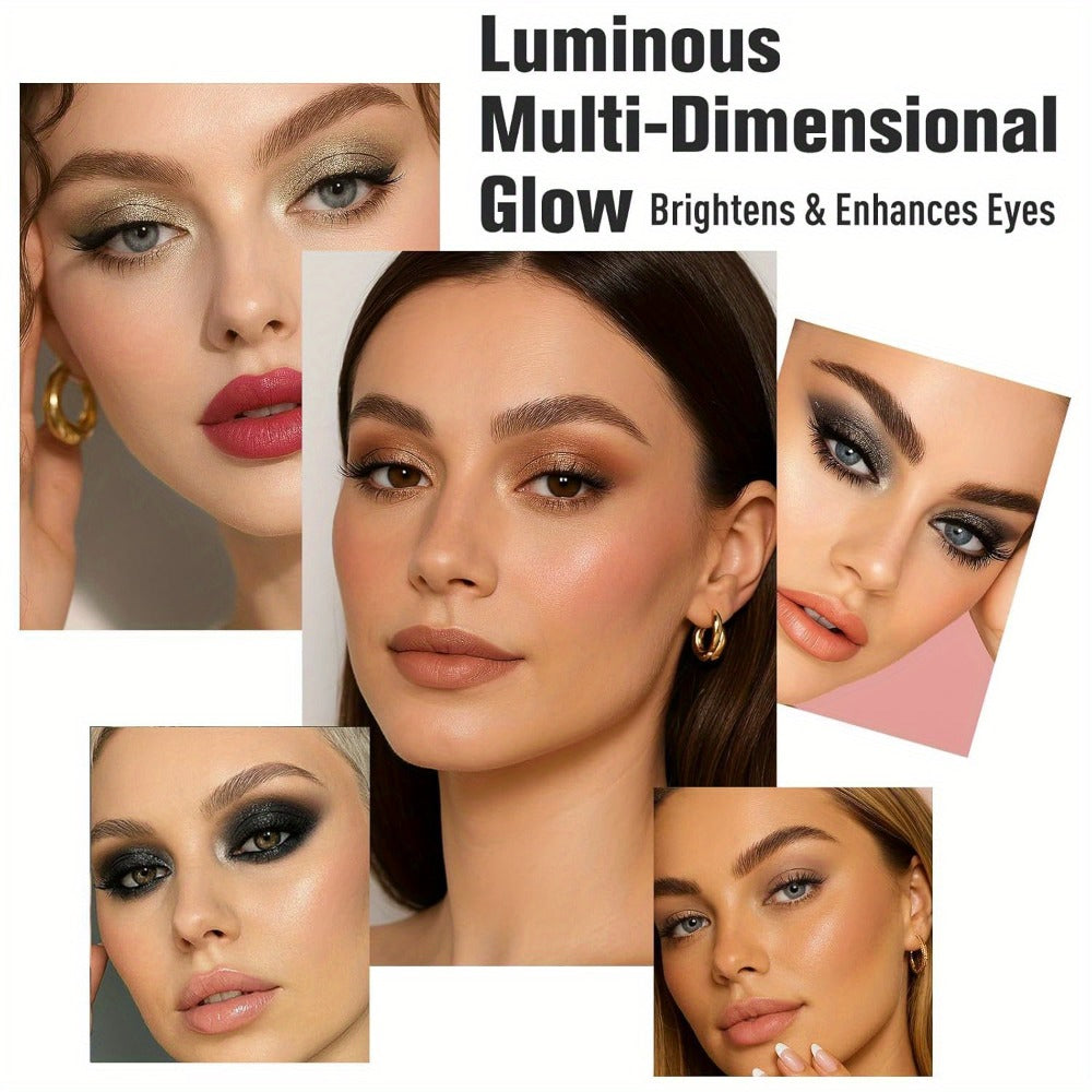 16-Color Eyeshadow Palette with 15 Brushes Complete Kit — Baked Matte Shimmer Metallic High Pigment Waterproof Long-Lasting Nude Coral Tones Eye Makeup Set for Women & Girls - product image 3