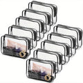 Clear PVC Makeup Bag Set 10 Pcs Transparent Waterproof Cosmetic Bags Reinforced Zipper TSA Approved Travel Toiletry Organizer See-Through Beauty Pouch Black - product image 12