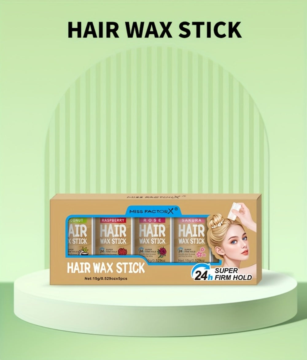 Hair Wax Stick 5 Pack Flyaway Control Edge Control with Jojoba Oil – Fragrance Free Non-Greasy Strong Hold Slick Back Styling Wax for Women Men All Hair Types - product image 19