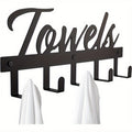 Wall Mount Towel Rack with 5 Hooks Farmhouse Bathroom Organizer Space Saving Towel Holder for Bathroom Kitchen Entryway Easy Install Rust Resistant - product image 10