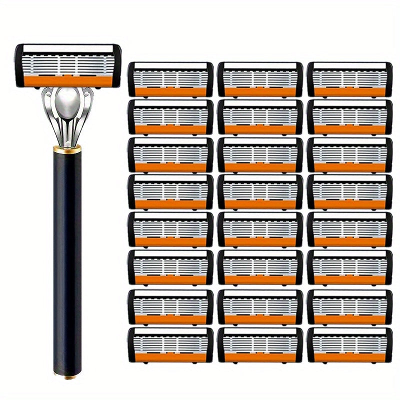 Safety Razor Set with Replacement Blades – Anti-Slip Metal Handle, Contour Fitting, Fully Washable Shaving Kit for Men | 24 or 36 Blades - product image 12