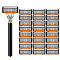 Safety Razor Set with Replacement Blades – Anti-Slip Metal Handle, Contour Fitting, Fully Washable Shaving Kit for Men | 24 or 36 Blades - product image 12