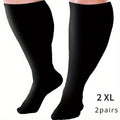 Plus Size Compression Socks 2 Pairs High Elasticity Sports Fitness Oversized Socks for Men Women 2XL 3XL 4XL 5XL 6XL 7XL Running Athletic Support - product image 17
