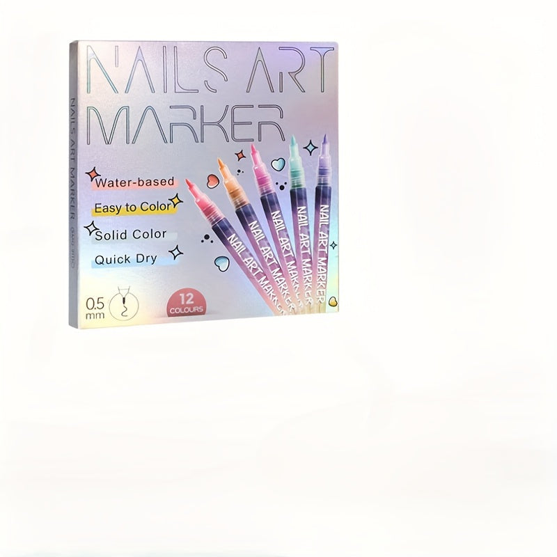 Nail Art Pens 12 Colors Quick Dry 3D Graffiti & Detail Brush Set – Ultra-Fine Precision Drawing Pen Kit for DIY Nail Design, Salon & Home Use, Vibrant Long Lasting Ink - product image 16