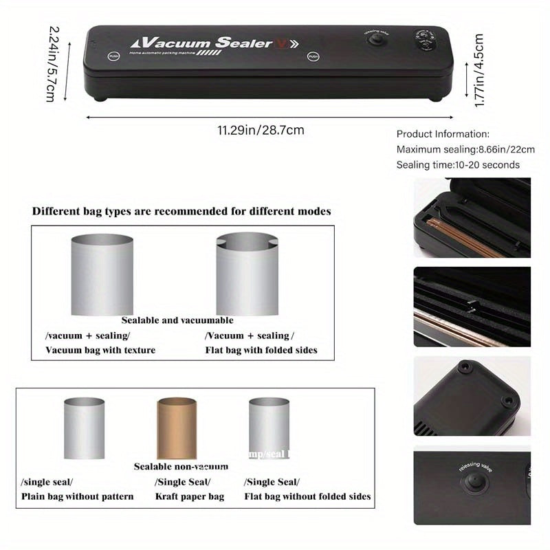 Vacuum Sealer Machine with 50 Bags Food Saver Sous Vide for Fresher Home Air - product image 2